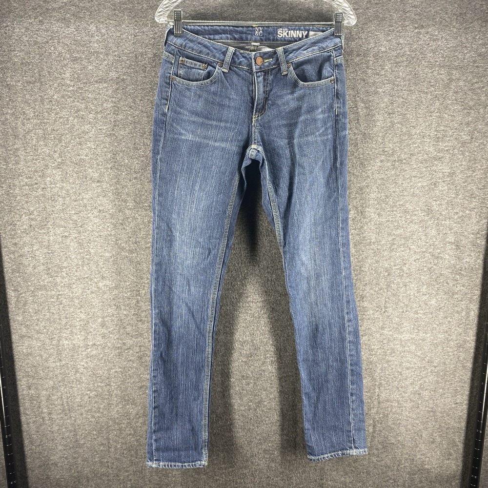 NY&C Skinny Jeans Womens 4 Blue Low Rise Curvy Medium Wash Stretch Denim